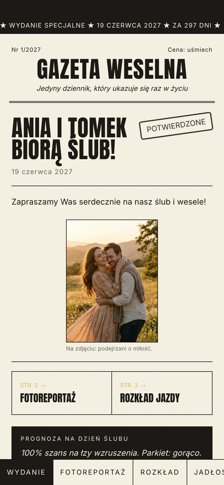 Układ Gazeta na ekranie telefonu
